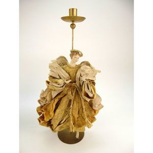 Vintage Neapolitan Angel Paper Mache Candle Holder